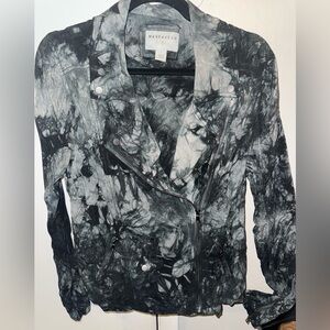 Anthropologie Marrakech tie-dye moto jacket